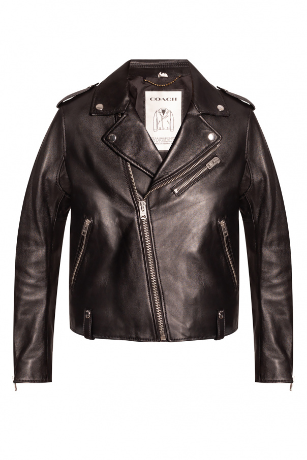 Coach leather biker on sale jacket